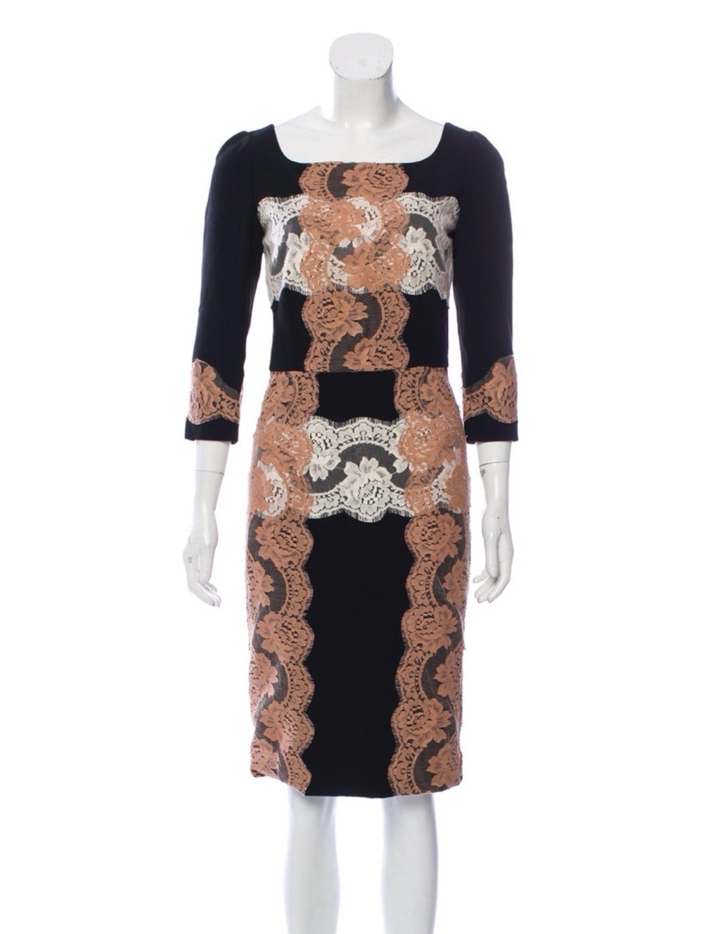 Dolce & Gabbana Lace-paneled Knee-length dress.